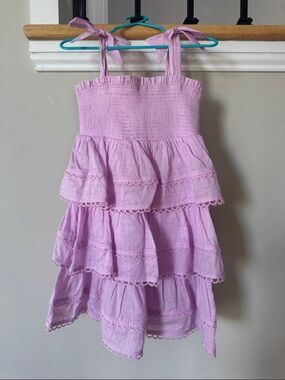 Zimmermann Lilac Tiered Sundress with Tie Straps